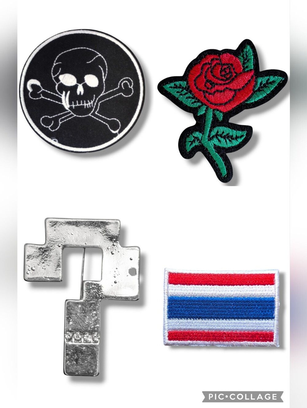 NWT Bundle Of 4 Rare Pins And Iron On Patches Biker Jacket Battle Vest